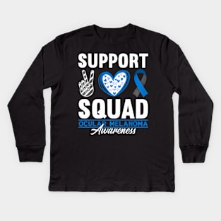 Support Awareness Squad I Eye Cancer  Ocular Melanoma Kids Long Sleeve T-Shirt